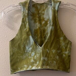 IRIE Olive Tie-Dye Women's Crop Bra Top NWOT!
